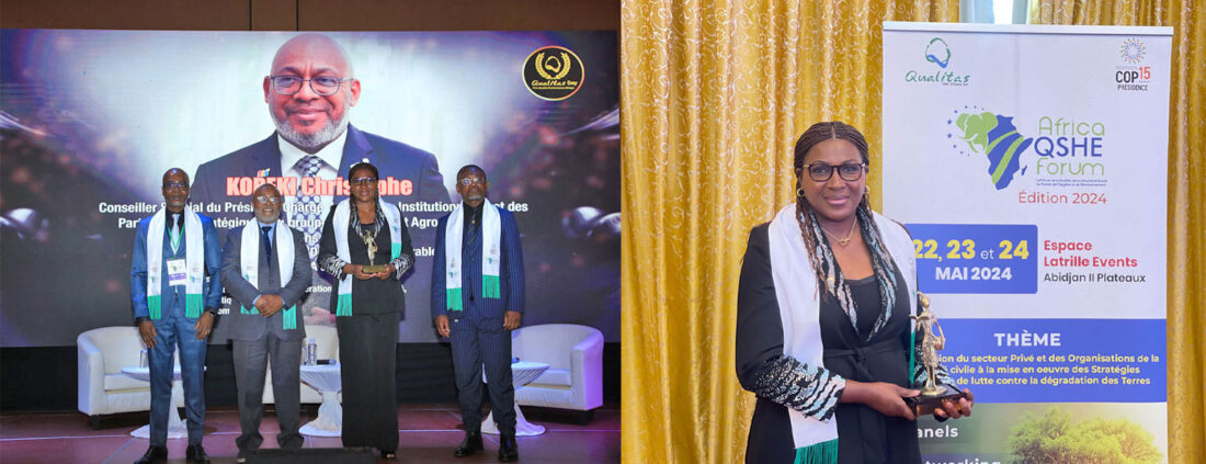 AFRICA QSHE FORUM : Christophe KOREKI reçoit le prix du Leadership du Système de Management de la Qualité, de la Sécurité et de l’Environnement, édition 2024